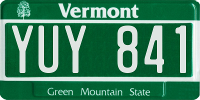 VT license plate YUY841