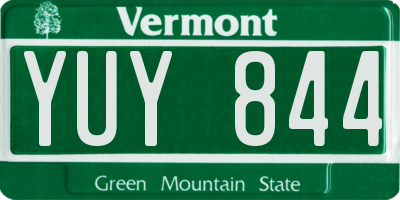 VT license plate YUY844
