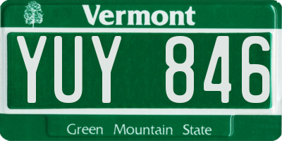 VT license plate YUY846