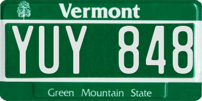VT license plate YUY848