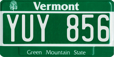 VT license plate YUY856