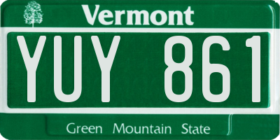 VT license plate YUY861