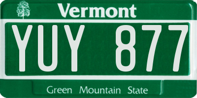 VT license plate YUY877