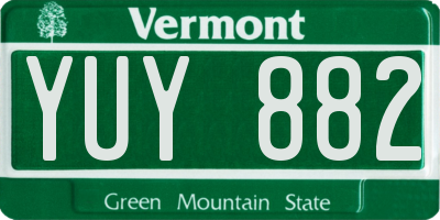 VT license plate YUY882