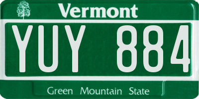 VT license plate YUY884
