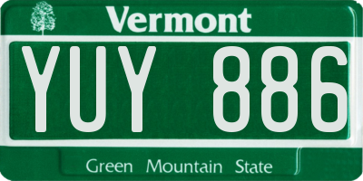 VT license plate YUY886