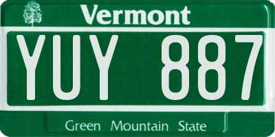 VT license plate YUY887