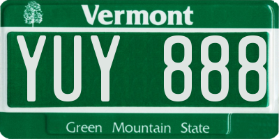 VT license plate YUY888