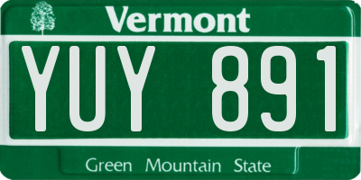 VT license plate YUY891