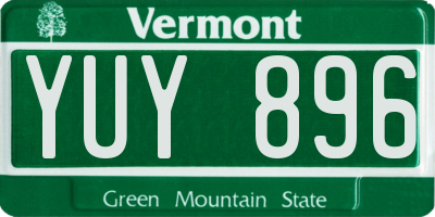 VT license plate YUY896