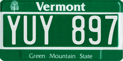 VT license plate YUY897