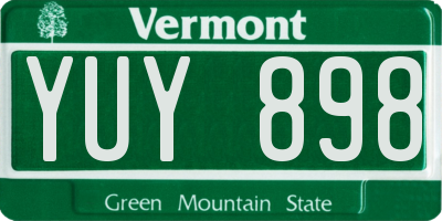 VT license plate YUY898