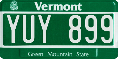 VT license plate YUY899
