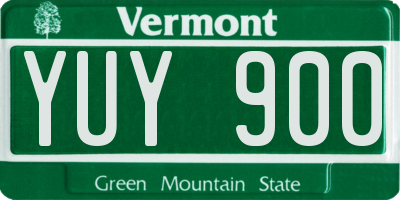 VT license plate YUY900