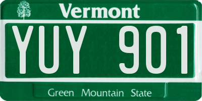 VT license plate YUY901