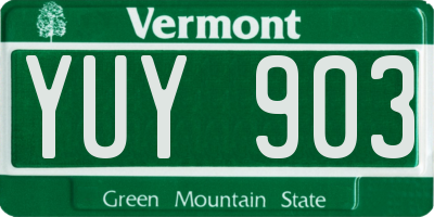 VT license plate YUY903