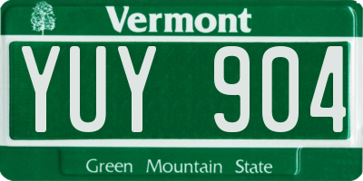 VT license plate YUY904