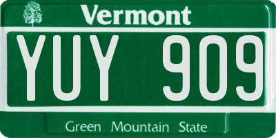 VT license plate YUY909