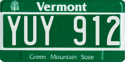 VT license plate YUY912