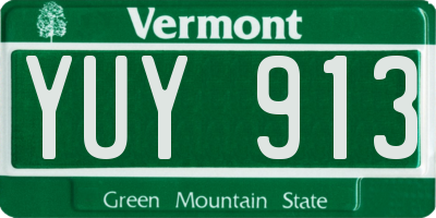 VT license plate YUY913