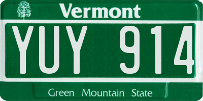 VT license plate YUY914
