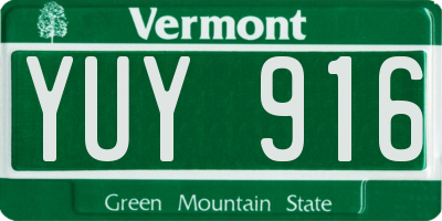 VT license plate YUY916