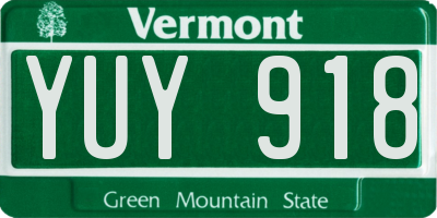 VT license plate YUY918