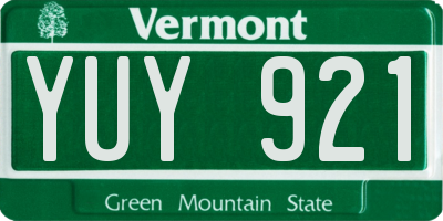 VT license plate YUY921