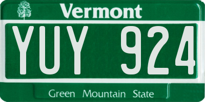 VT license plate YUY924