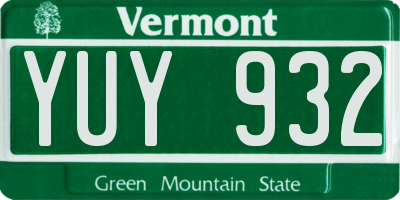 VT license plate YUY932