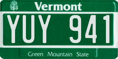 VT license plate YUY941