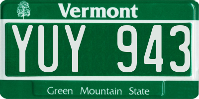 VT license plate YUY943