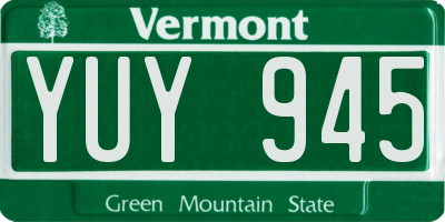 VT license plate YUY945