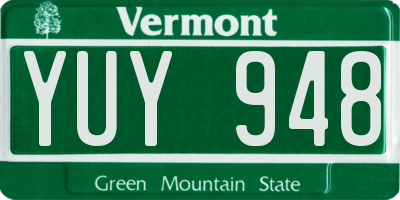 VT license plate YUY948