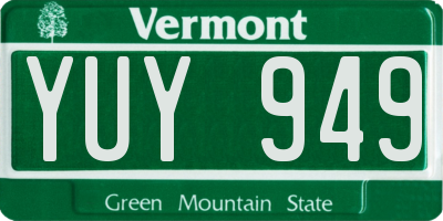 VT license plate YUY949