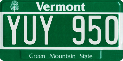 VT license plate YUY950