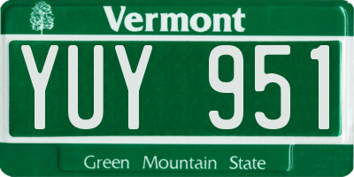 VT license plate YUY951