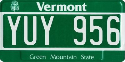 VT license plate YUY956