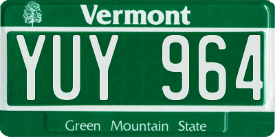 VT license plate YUY964