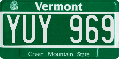 VT license plate YUY969