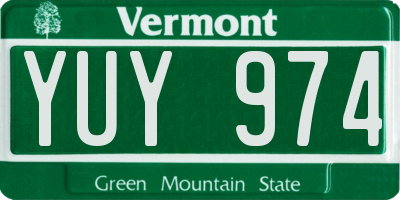 VT license plate YUY974