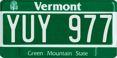 VT license plate YUY977