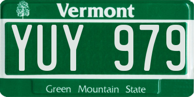 VT license plate YUY979