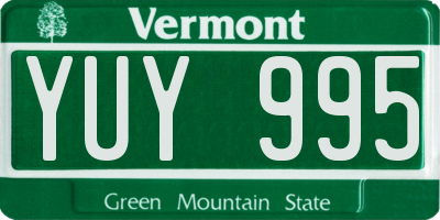 VT license plate YUY995