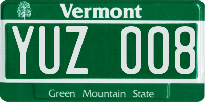 VT license plate YUZ008