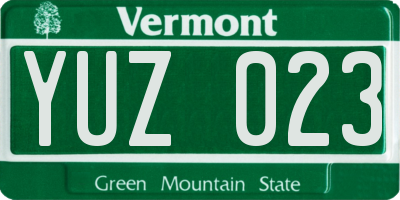 VT license plate YUZ023