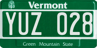 VT license plate YUZ028