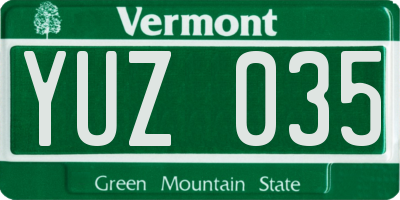 VT license plate YUZ035