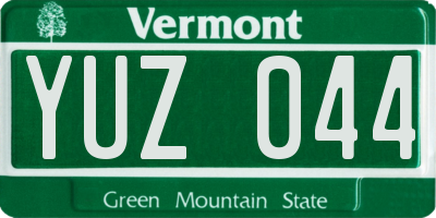 VT license plate YUZ044