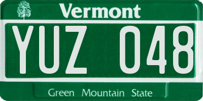 VT license plate YUZ048